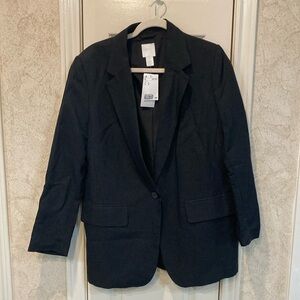 Women's Black Linen Blazer